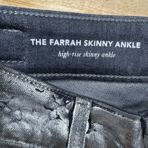 AG Adriano Goldschmied NWT The Farrah Skinny Ankle Coated Silver Denim Size 26R - Picture 6 of 10